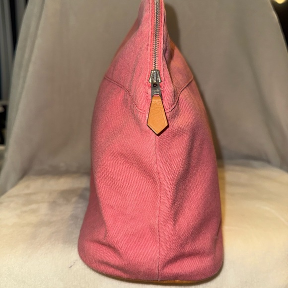 Hermes Salmon Canvas Large Pouch - Picture 5 of 11
